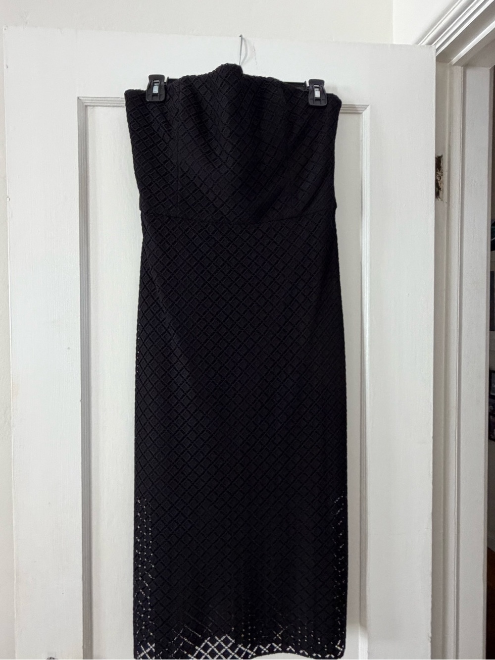 Club Monaco Strapless Black Knit Midi Dress